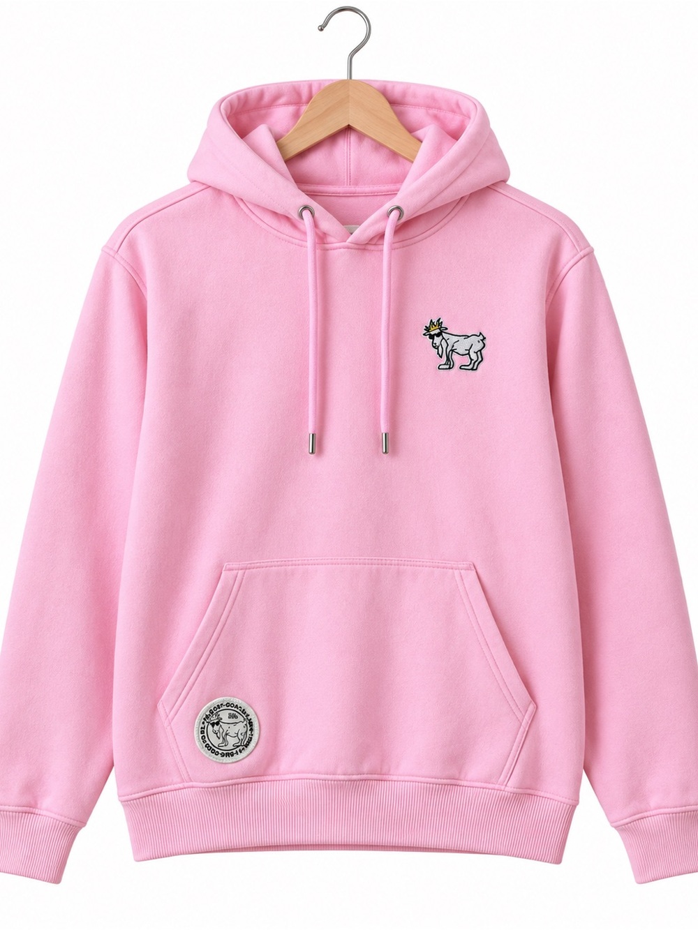 GOAT USA Kids Pink Pullover Hoodie with Crown Goat Patch